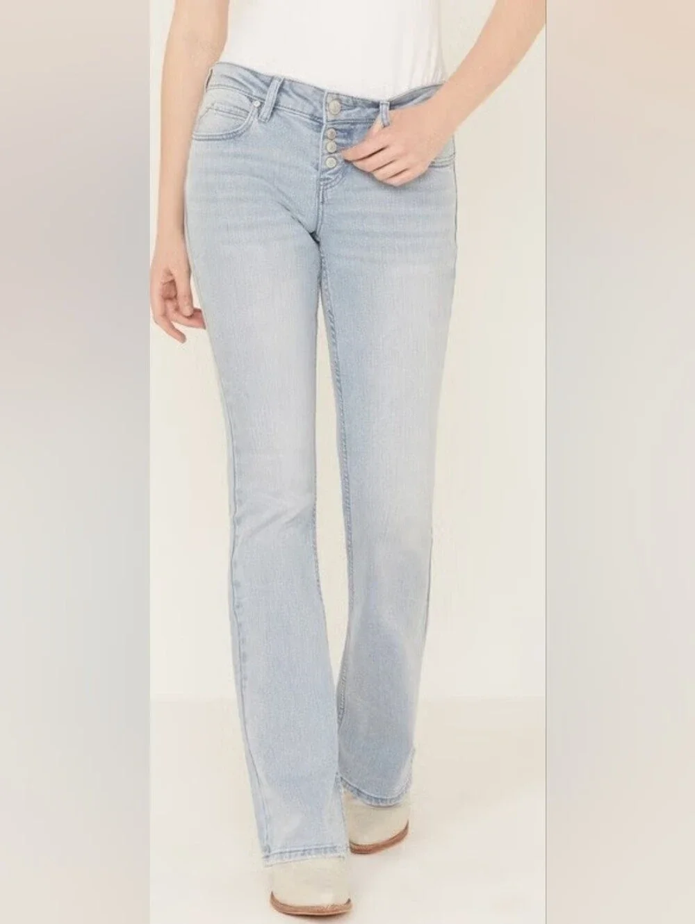 Shyanne Women Sz 30 Joni High Rise Trouser  Stretch Denim Jeans Bootcut Flaired